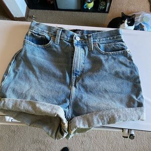 High waisted mom jean shorts